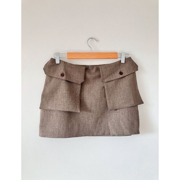 Beaufille Ziegler Mini Skirt Ziegler Mini Skirt Heather Brown Size 8 - Picture 4 of 7